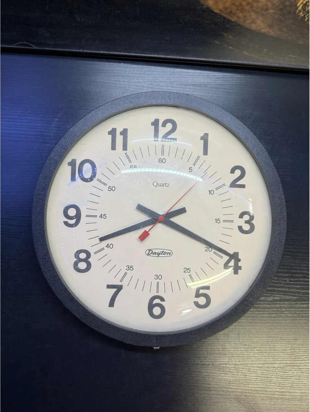 Vintage Dayton 14” Industrial School Wall Clock Quartz Model 5H495B